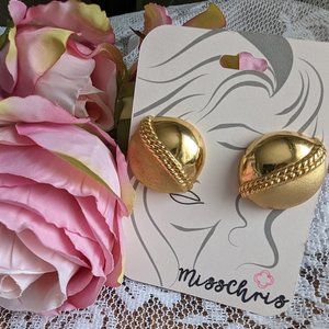 Keyes Vintage Round Goldtone clip-on Earrings